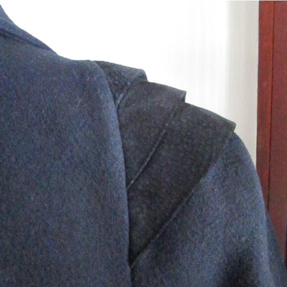 Vintage 80s Jofeld by Forstmann Black Wool Blend Coat Maxi Shawl Collar Sz M/L - Picture 13 of 17